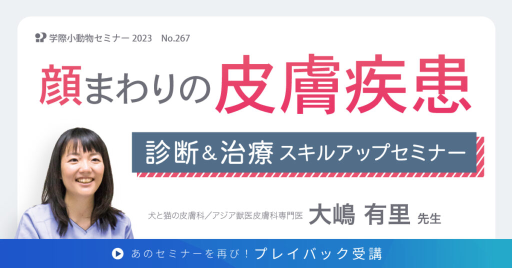 獣医師セミナー｜顔まわりの皮膚疾患 診断＆治療スキルアップセミナー 大嶋 有里 先生