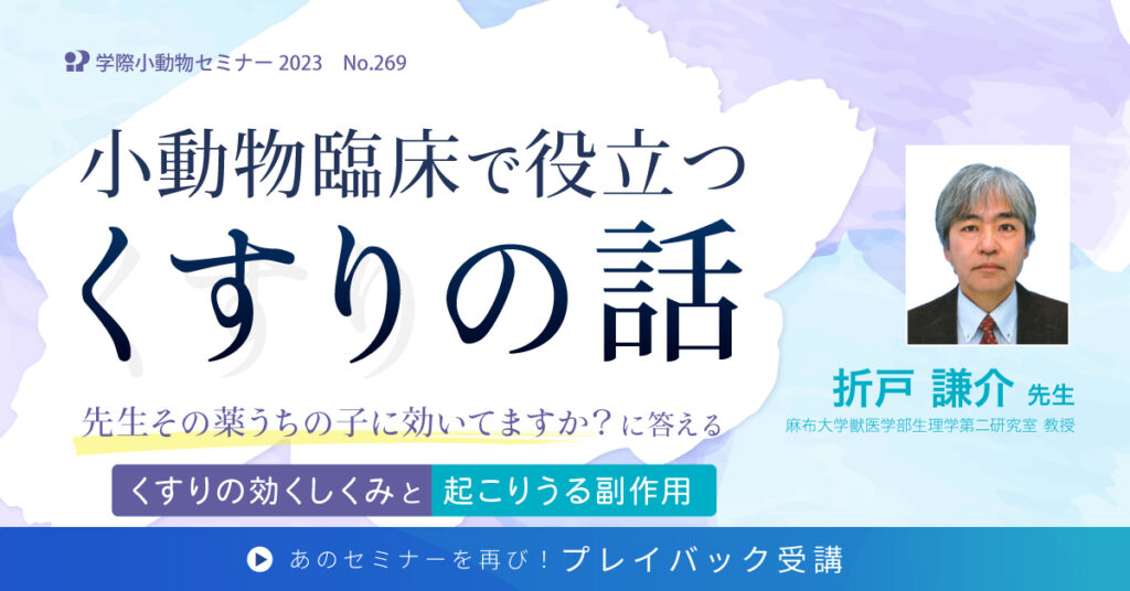 獣医師セミナー｜折戸謙介先生「小動物臨床で役立つくすりの話」
