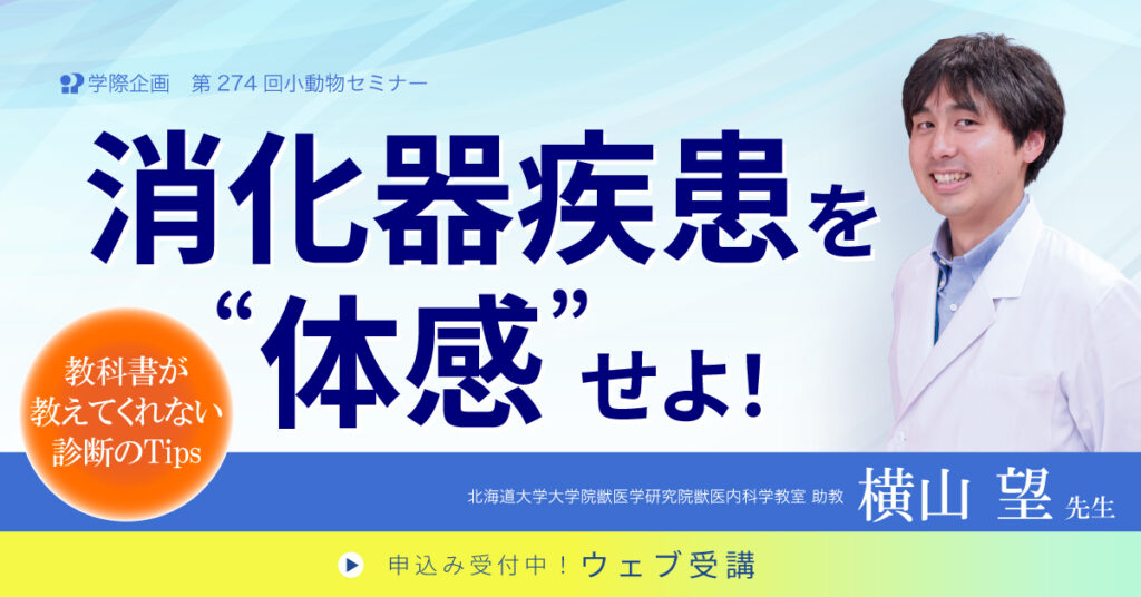 横山望先生「消化器疾患を体感せよ！」獣医師セミナー